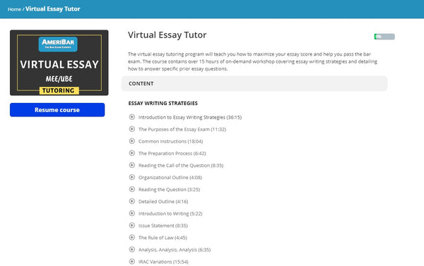 Virtual Bar Exam Essay Tutor